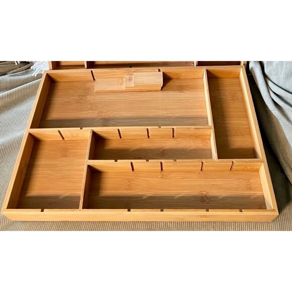 Bamboo Drawer Organizer Up to 11 Compartments (Bx 6) - Picture 4 of 10